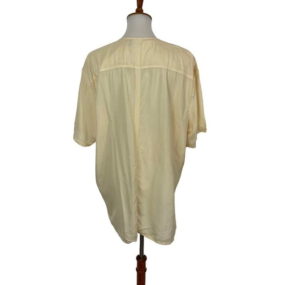 Honors Plus Cream 100% Silk Button Down Shirt 18W Vintage - Picture 3 of 4